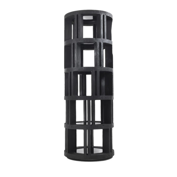 Torre Lignea 6-Shelf Volcano-Black Bookcase by Riva 1920