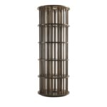 Pillar 6-Shelf Circular Walnut Bookcase by Riva 1920