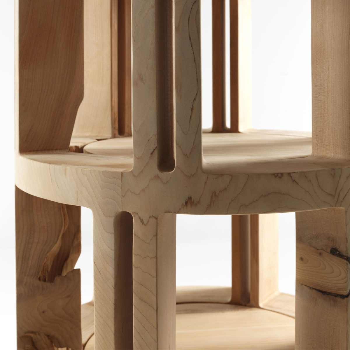 Torre Lignea 7-Shelf Cedar Bookcase by Riva 1920