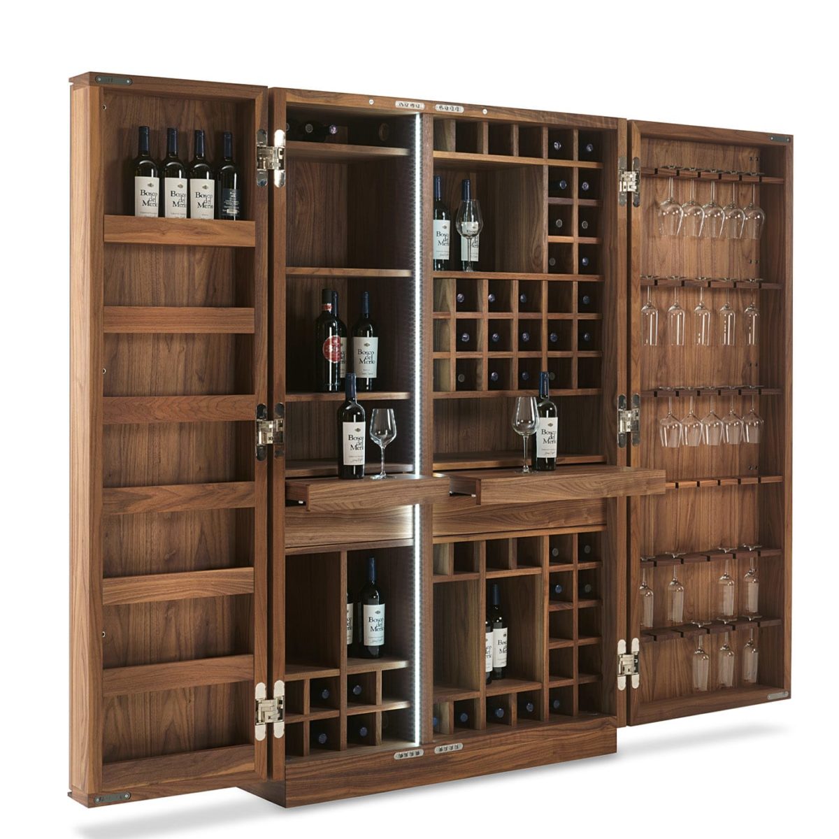 Cambusa Wine 2-Door Walnut Closet by Riva 1920