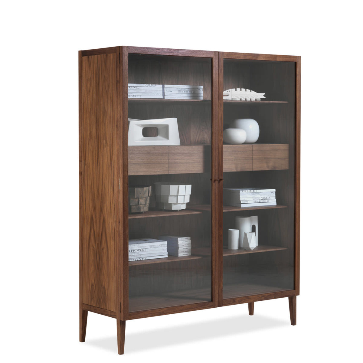 Light 2-Door Walnut Cabinet by Riva 1920