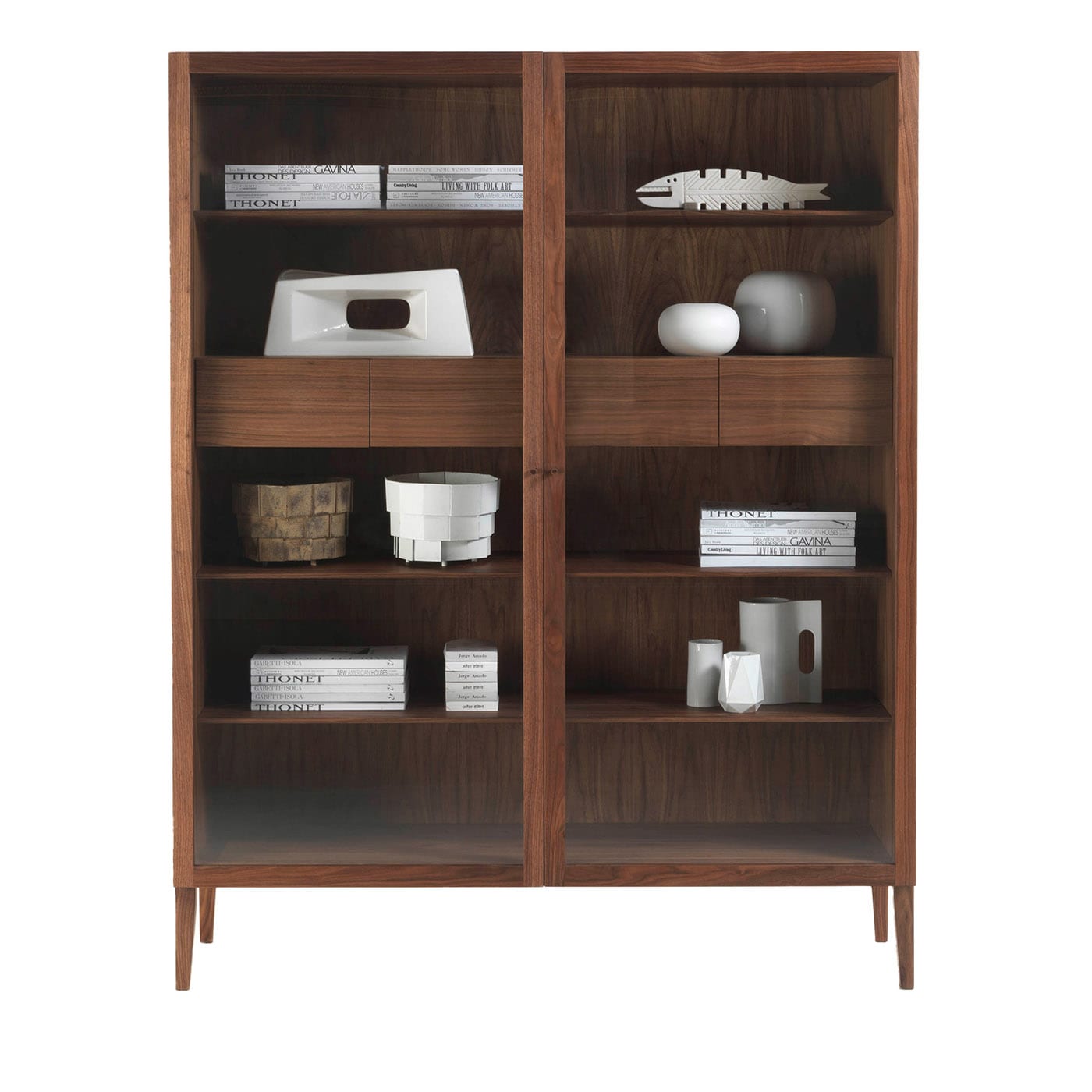 Light 2-Door Walnut Cabinet by Riva 1920