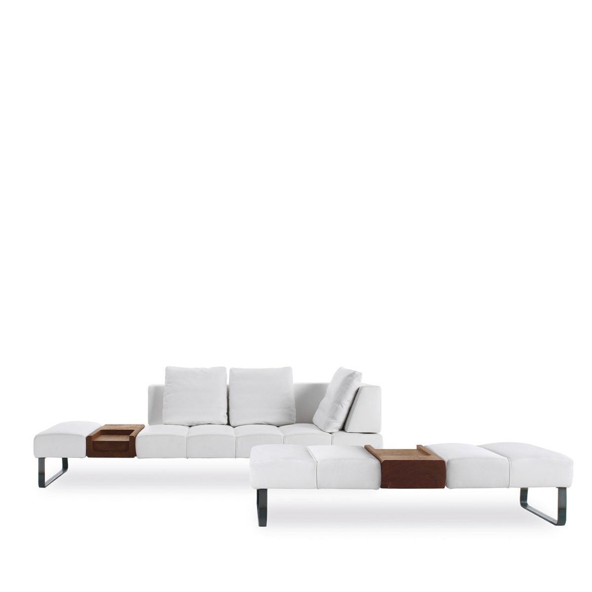 Patmos Asymmetrical White Sofa by Riva 1920