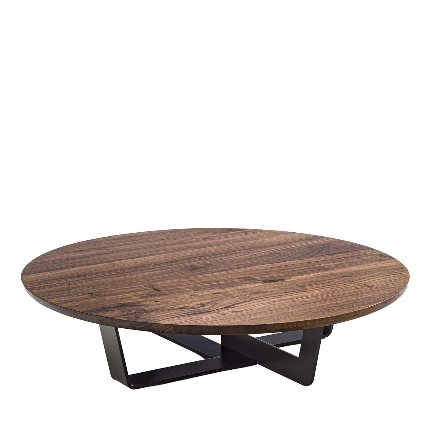 Kohi Round Low Walnut Coffee Table by Riva 1920