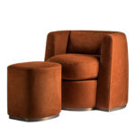 Set of Silvana Armchair and Gino Pouf by Annibale Colombo