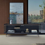 Opale 4-Door Channeled Glass Sideboard by Bamax