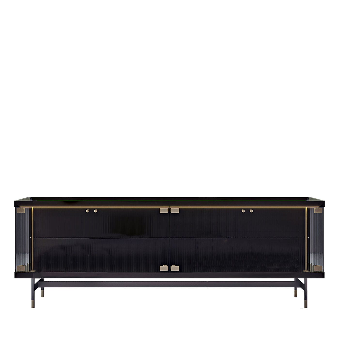 Opale 4-Door Channeled Glass Sideboard by Bamax