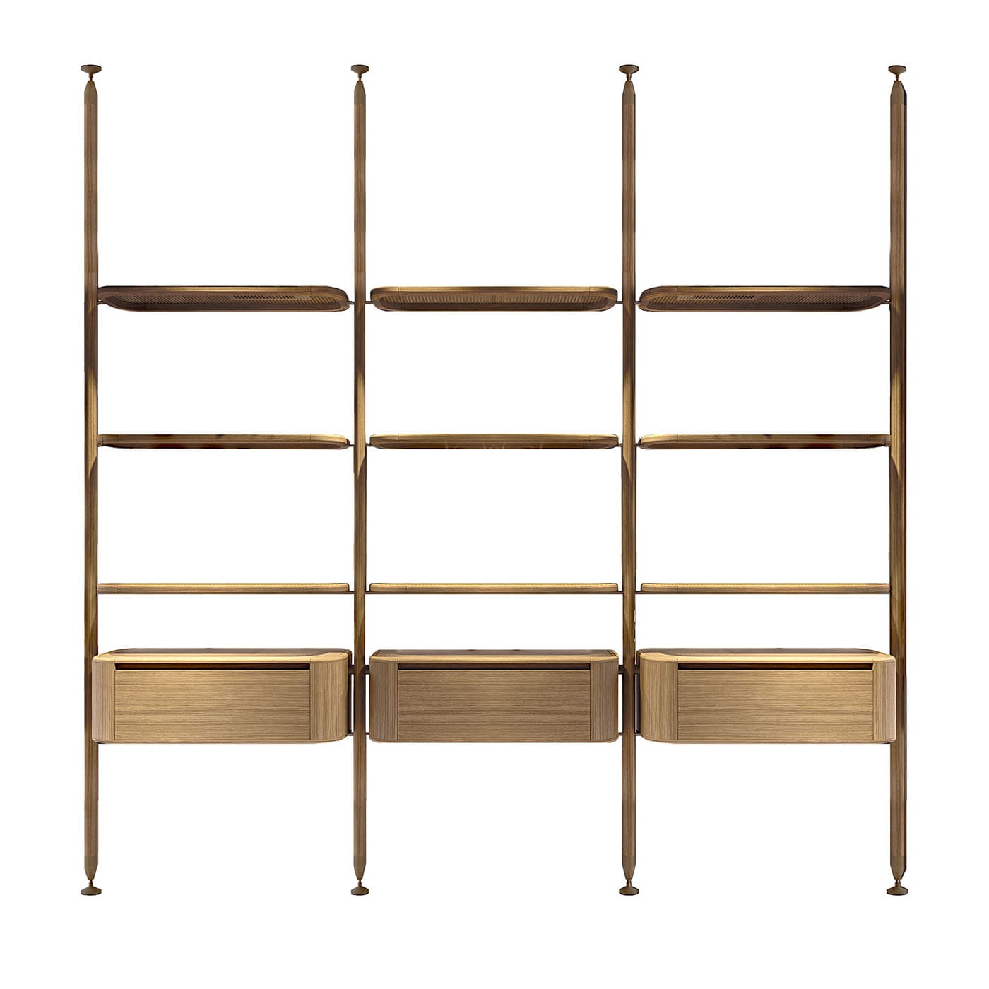 Opale 9-Shelf & 3-Storage Unit Ash Bookcase by Bamax