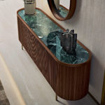 Opale 3-Door Channeled Walnut Sideboard by Bamax