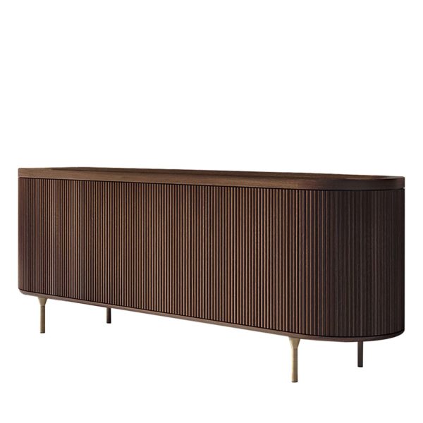 Opale 3-Door Channeled Walnut Sideboard by Bamax