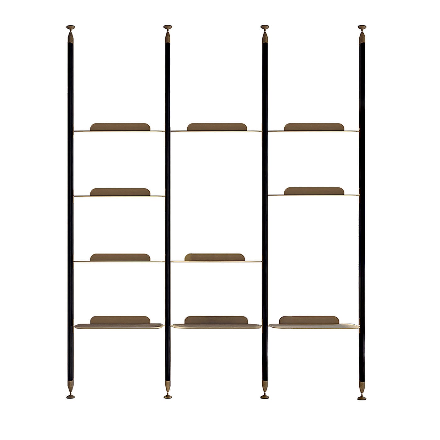 Opale 10-Shelf Black Bookcase by Bamax