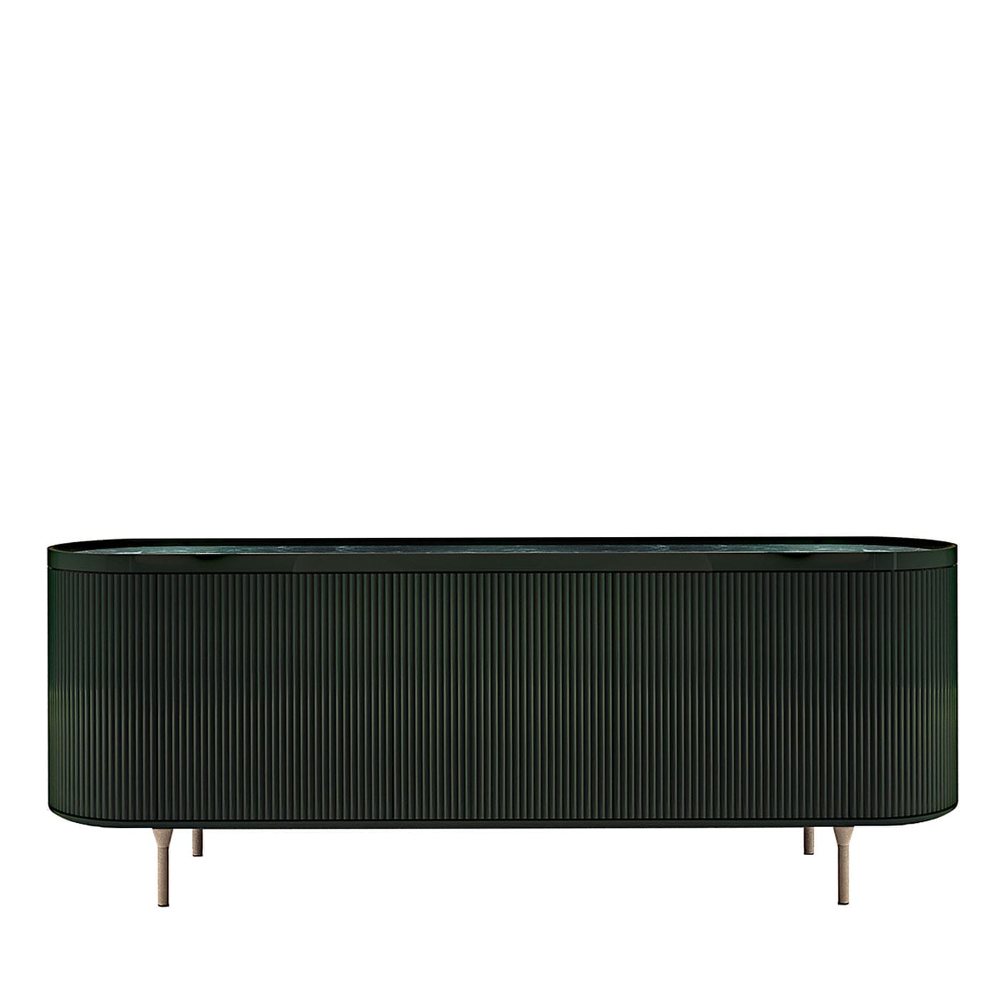 Opale 3-Door Channeled Green Sideboard by Bamax