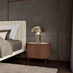 Opale Channeled Walnut Nightstand by Bamax