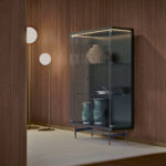 Opale 2-Door Channeled Glass Cabinet by Bamax