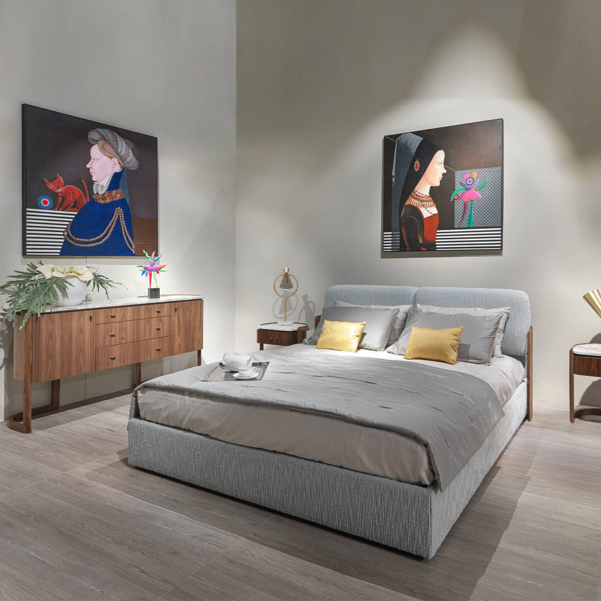 Italo Donatello Double Bed by Annibale Colombo