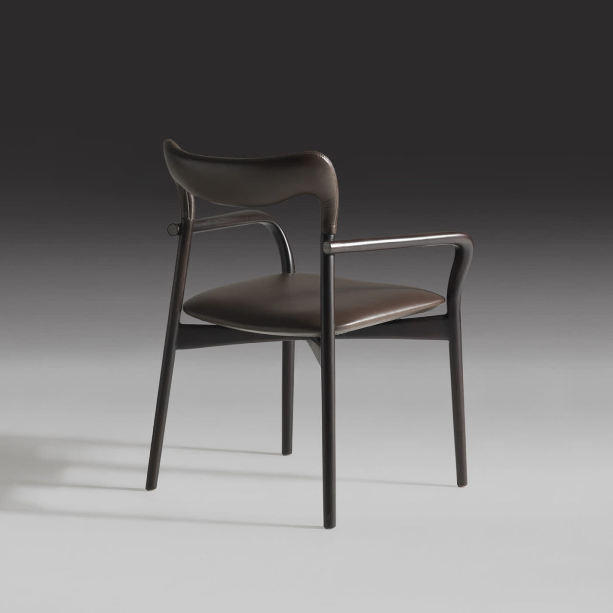 Achille Dark Leather Chair by Annibale Colombo