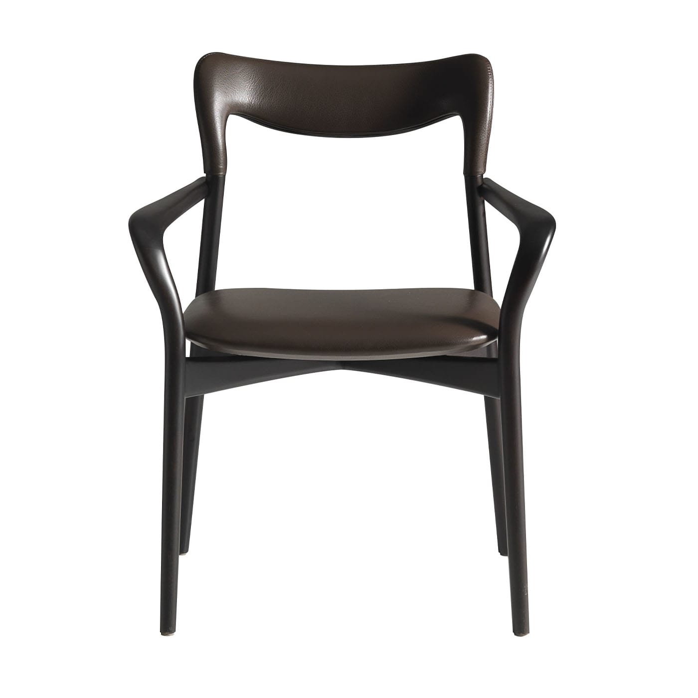 Achille Dark Leather Chair by Annibale Colombo