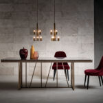 Slash Dining Table with Gray Saint Lauren Marble Top by Bamax