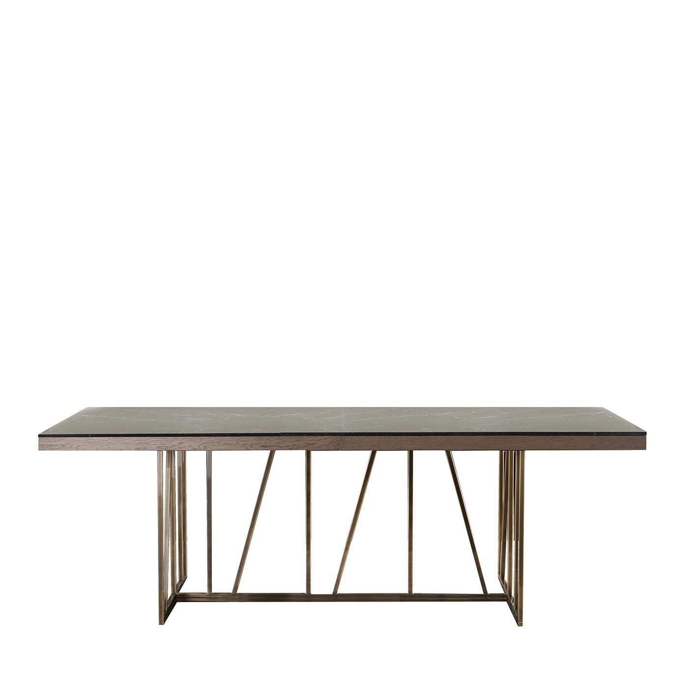 Slash Dining Table with Gray Saint Lauren Marble Top by Bamax