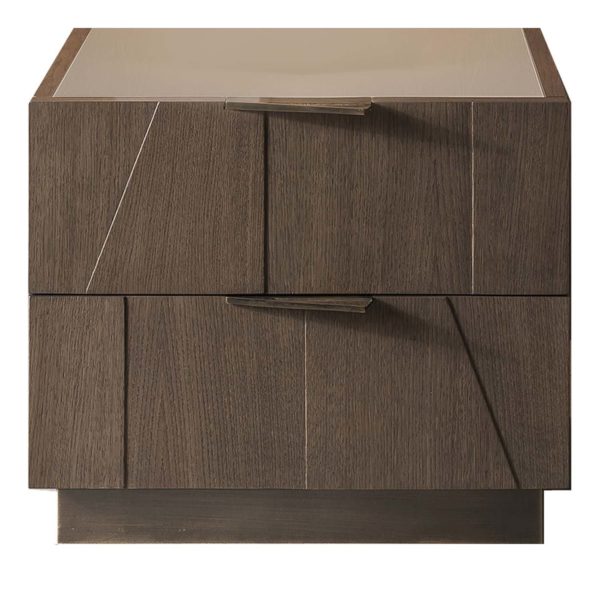 Slash Nightstand with Glass Top by Bamax