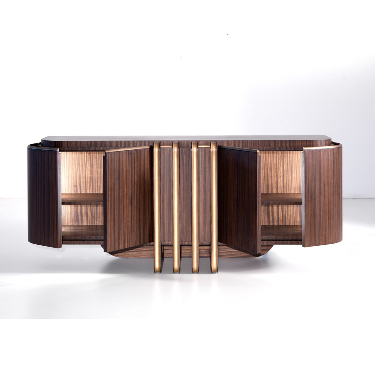 Zebra and Brass Sideboard by Annibale Colombo