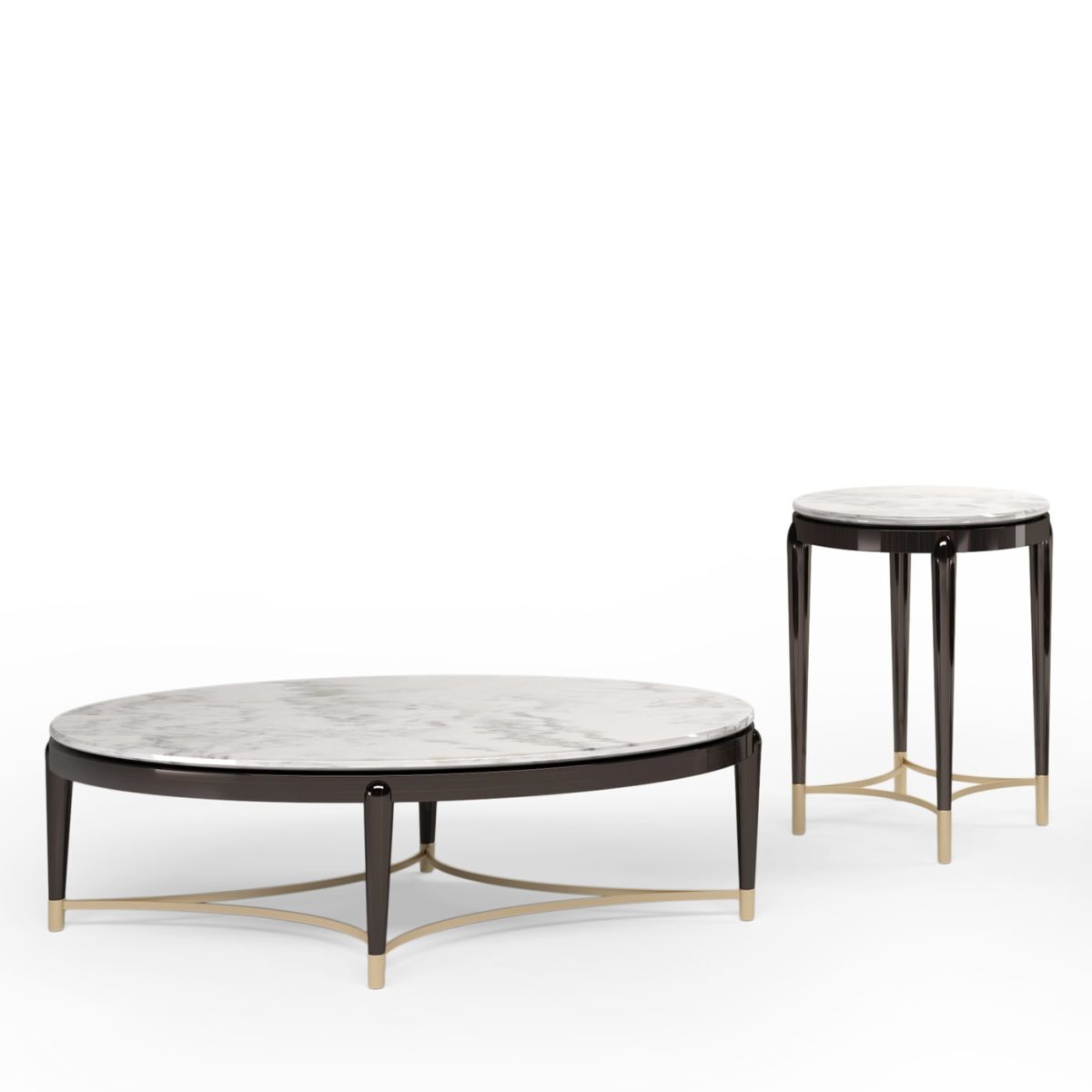 Oscar Marble Top Tall Side Table by Minotti Collezioni