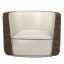 Ponza White and Taupe Swivel Armchair by Minotti Collezioni