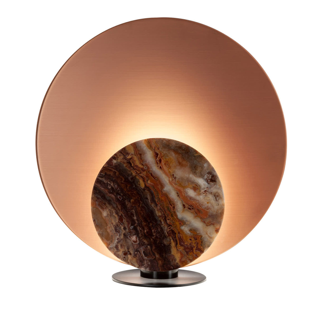 Clis Satin Copper and Purple Onyx Table Lamp by Laura Meroni