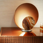 Clis Satin Copper and Purple Onyx Table Lamp by Laura Meroni