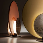 Clis Satin Copper and Purple Onyx Table Lamp by Laura Meroni