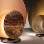 Clis Satin Copper and Purple Onyx Table Lamp by Laura Meroni