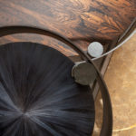 Tray Tall Round Black Rye Straw Side Table by Laura Meroni