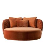 Drapé Round Orange Sofa by Laura Meroni