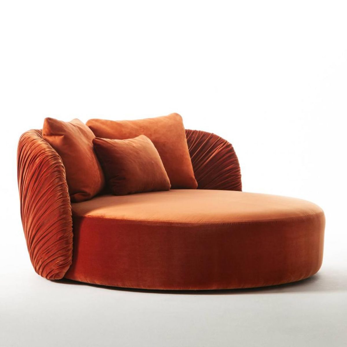 Drapé Round Orange Sofa by Laura Meroni