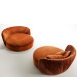 Drapé Round Orange Sofa by Laura Meroni