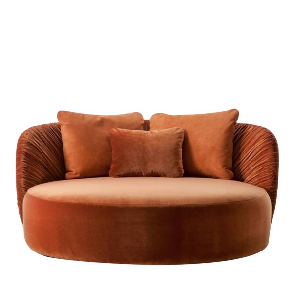 Drapé Round Orange Sofa by Laura Meroni