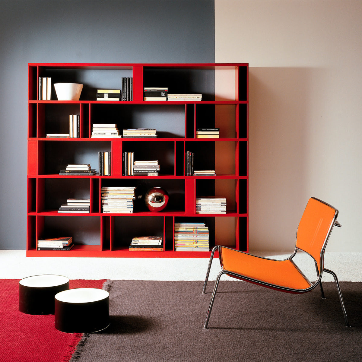 Brera Red Bookcase by Emmebi