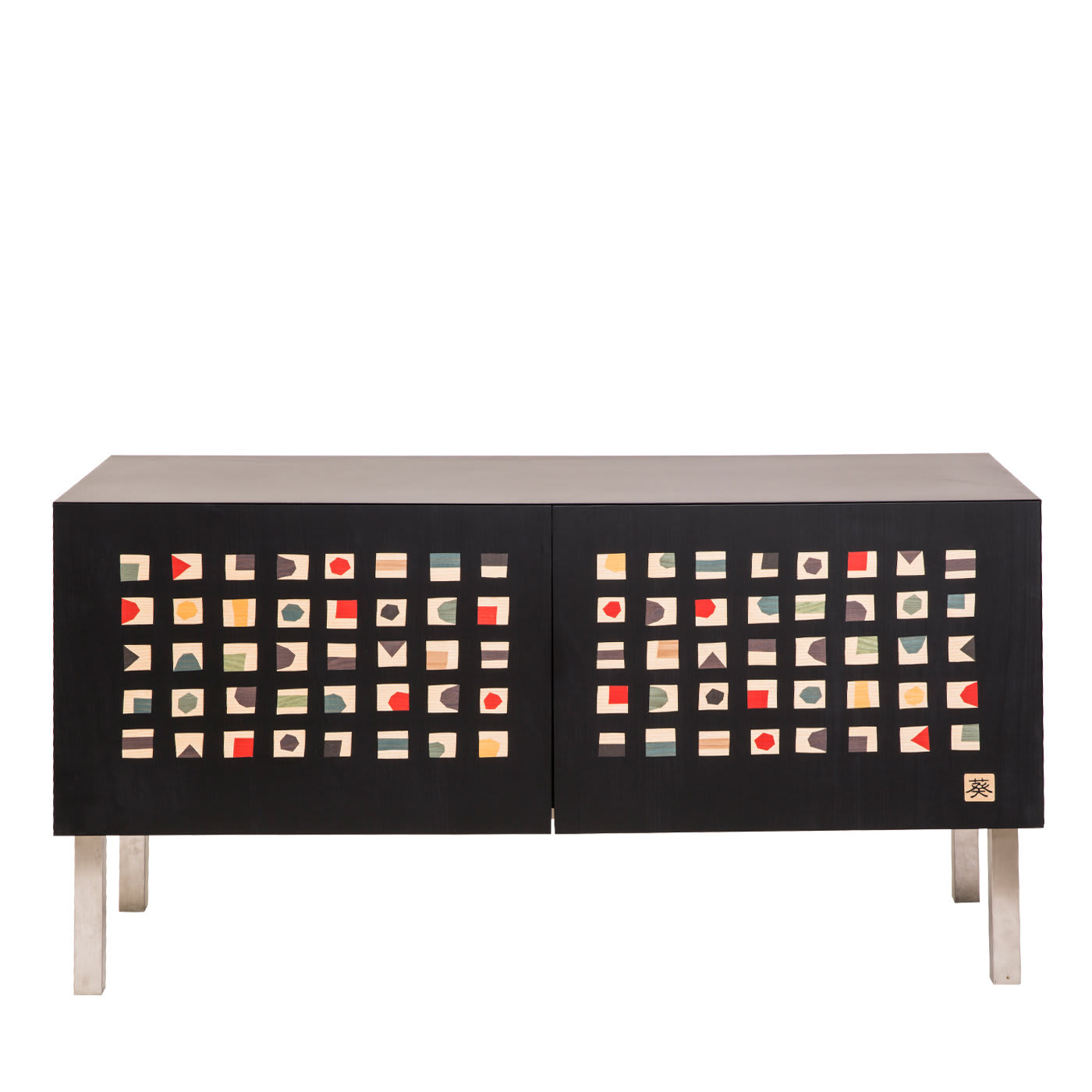 Quadratini Magici Intarsia Sideboard by Laura Meroni