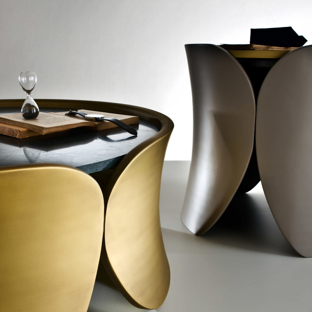 Hugs Low Gold Coffee Table by Laura Meroni